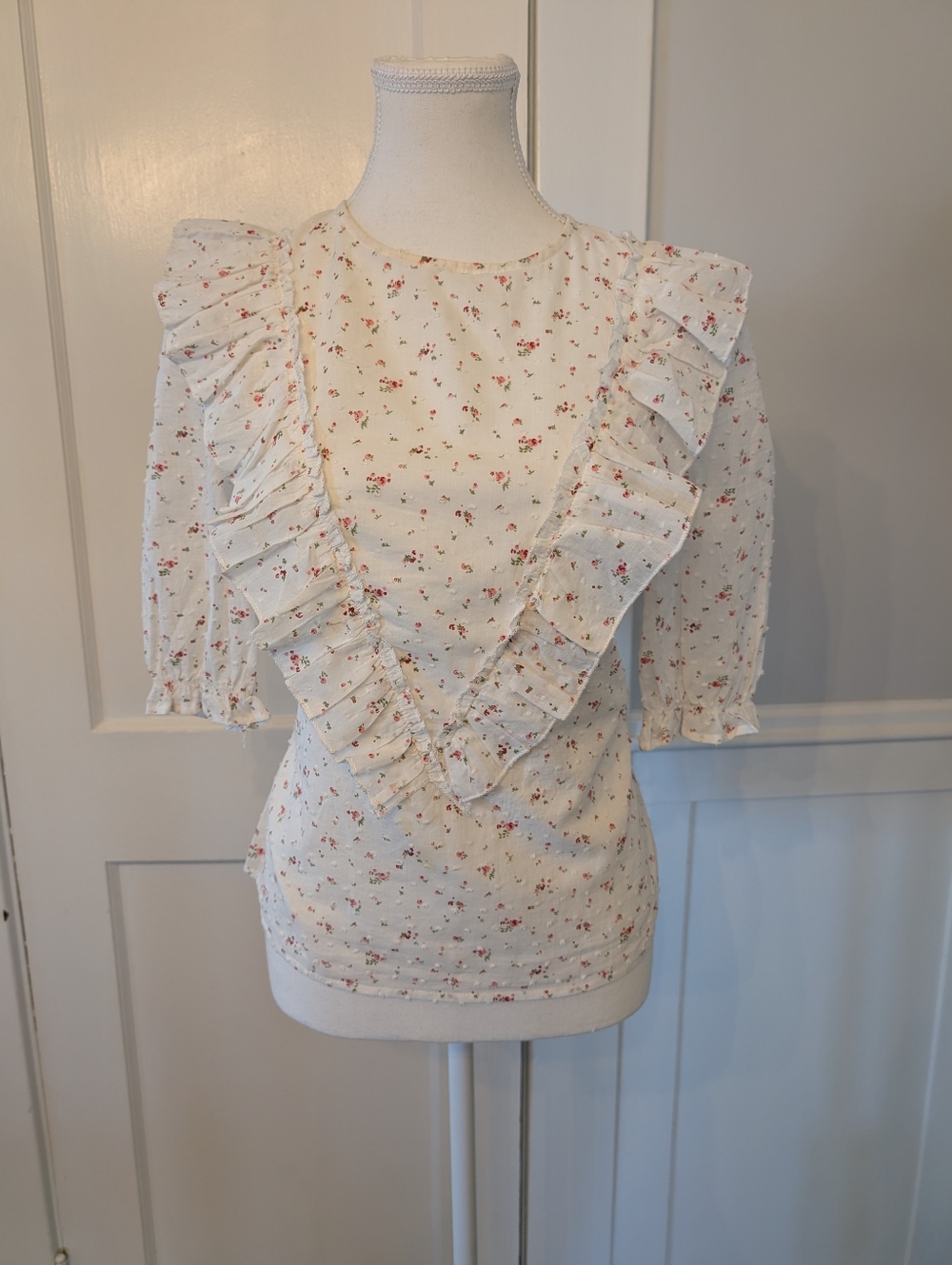 VICI Floral Ruffle Short-Sleeve Top